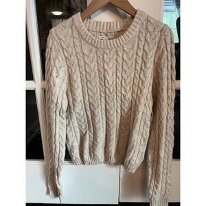 American Eagle NWOT Cream Fitted Cable Knit Sweater